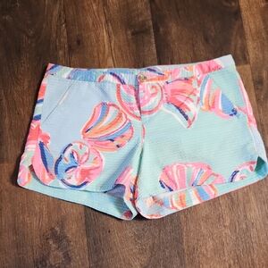 Lilly Pultizer Adie Short Minty Fresh On Rocks Seashell Shorts